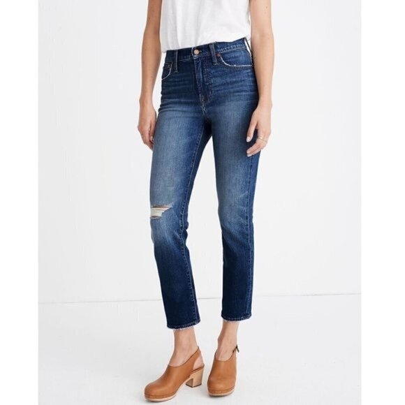 Madewell The Perfect Vintage Crop Jean Bellbrook Wash Comfort Stretch Edition 26 - Picture 2 of 14